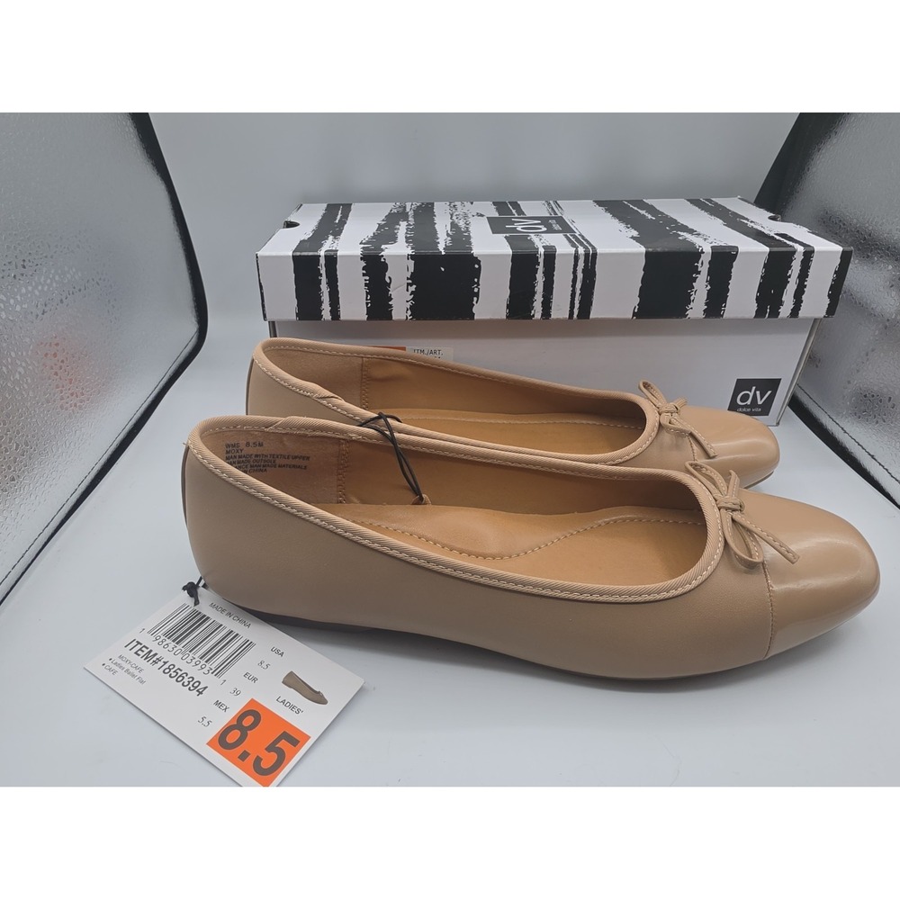Dolce Vita Moxy Ballet Flats Womens 8.5 Cafe Tan Leather Slip On Round Toe New